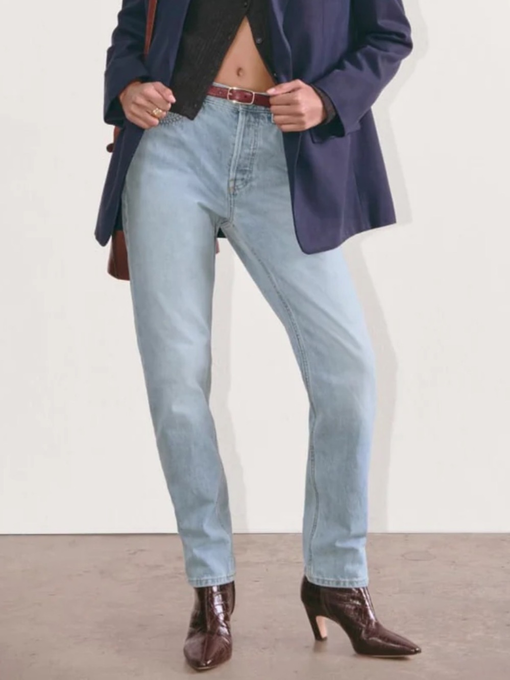 EVERLANE The '90s Cheeky Straight Leg High Rise Button Fly Jeans--NWT--33